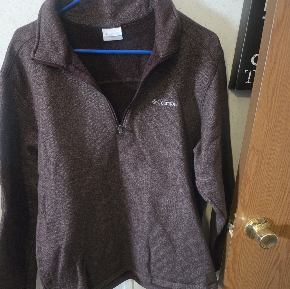 Columbia brown heathered quarter zip L